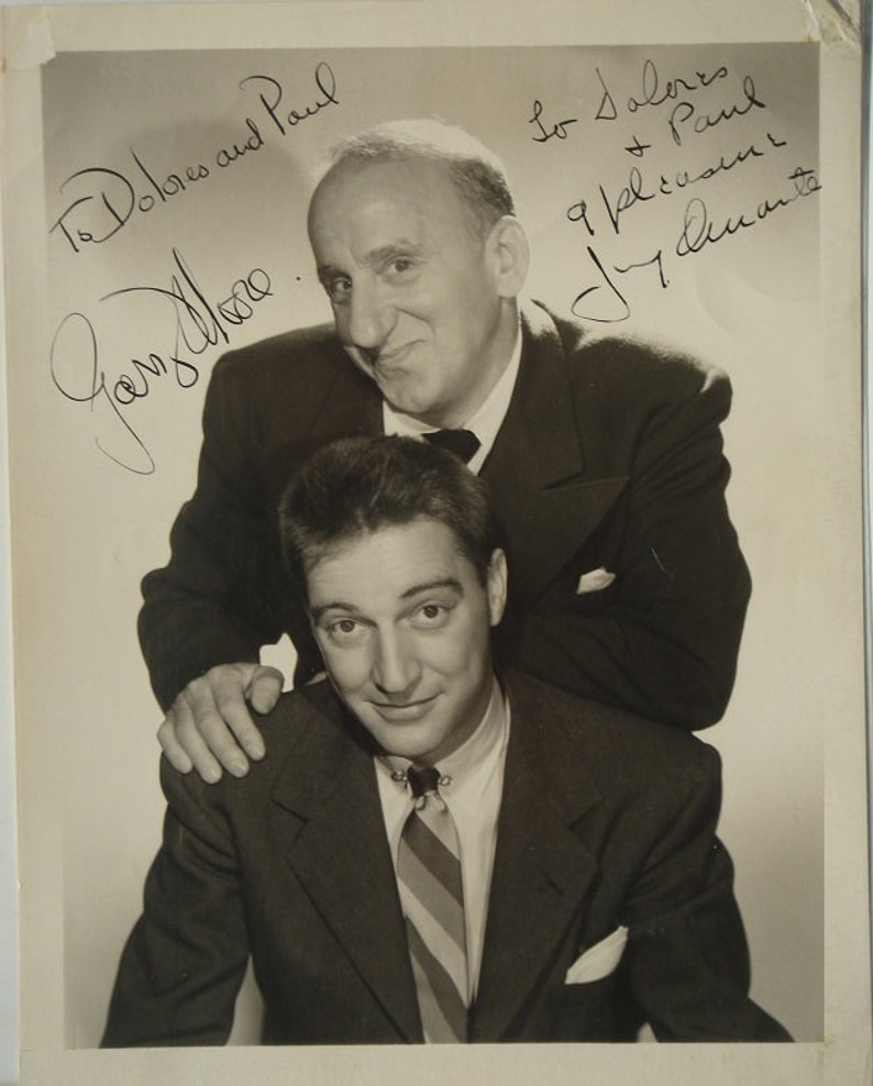 JIMMY DURANTE and Garry MOORE Signed Autographed Photo Poster painting The Durante-Moore Show wcoa