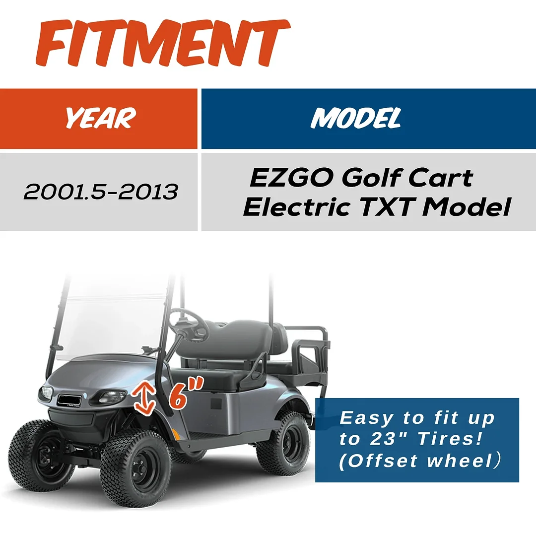 Garlaven For 2001.5-2022 EZGO Golf Cart Electric TXT 6inches Drop Axle Lift Kit