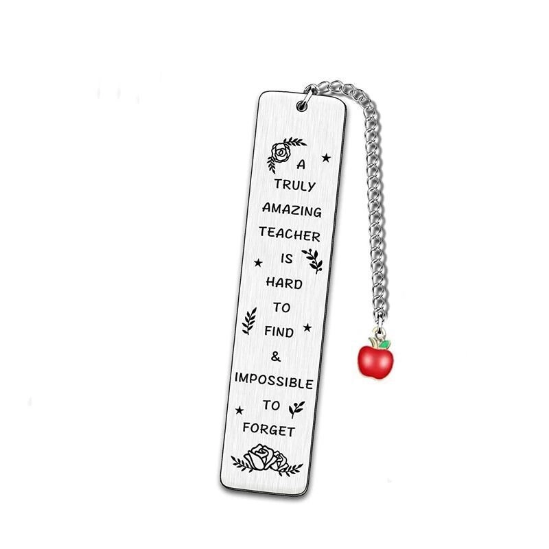 Fashion Creative Metal Stainless Steel Lettering Bookmark
