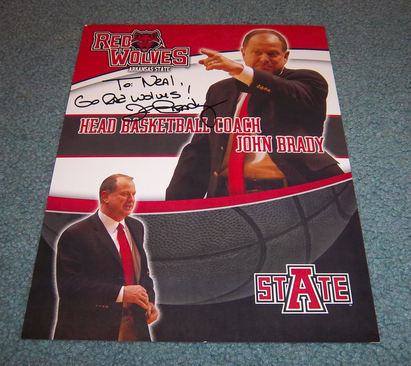 Arkansas State Coach John Brady Signed Autographed 8.5x11 Photo Poster painting LSU