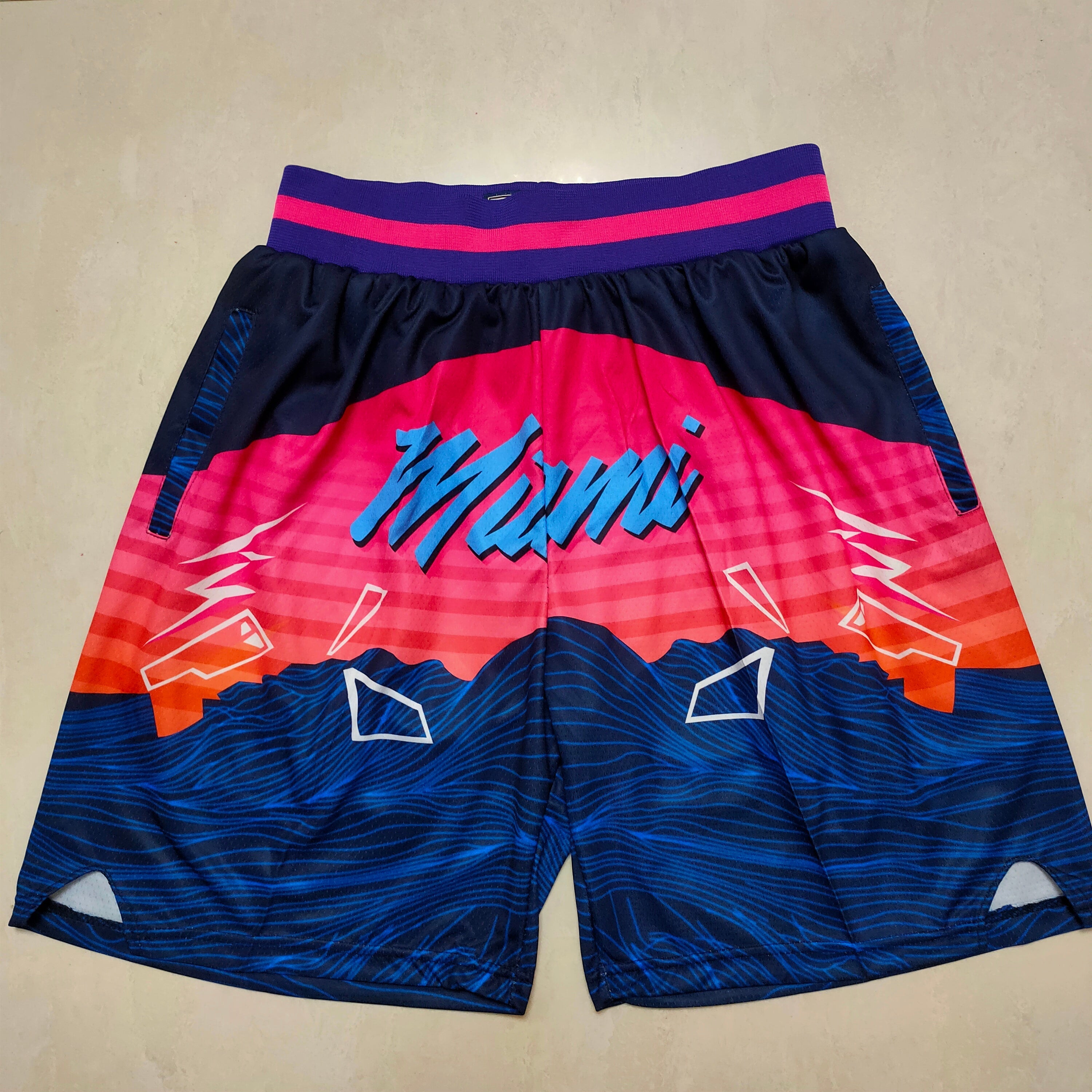 Miami Heat Transfer Print Pocket Pants Shorts