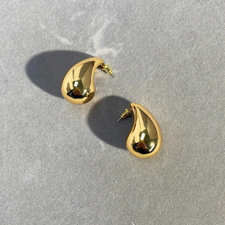 Daily Gold Plating Water Droplet Shaped Earrings