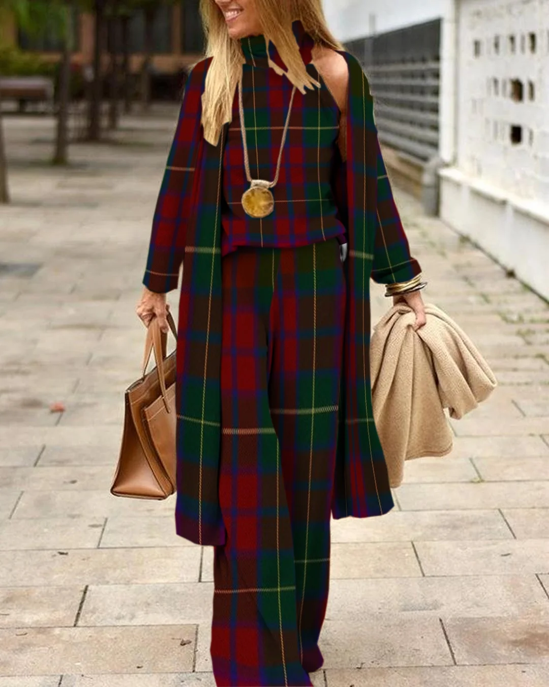 Herringbone Sweater Three-Piece Suit 34f4