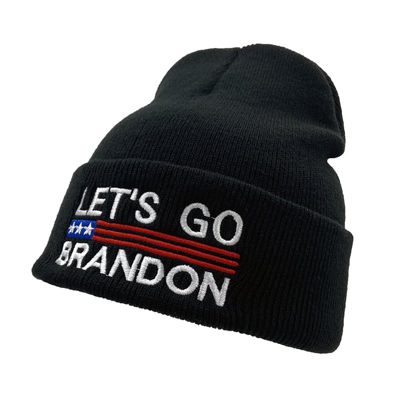 Let's Go Brandon Embroidered Woolen Cap、、URBENIE