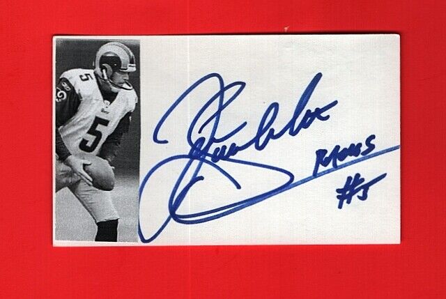 SEAN LANDETA-LOS ANGELES RAMS AUTOGRAPHED 3X5 CARD W/Photo Poster painting