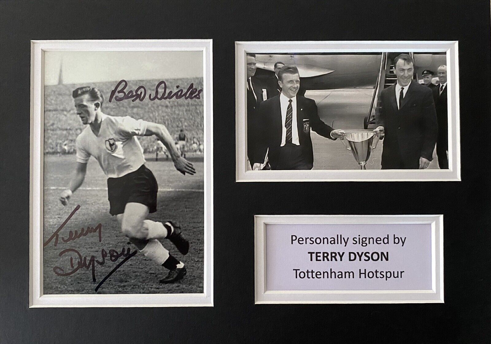 Terry Dyson Genuine Signed Tottenham Hotspur Photo Poster painting In A4 Mount Display 2