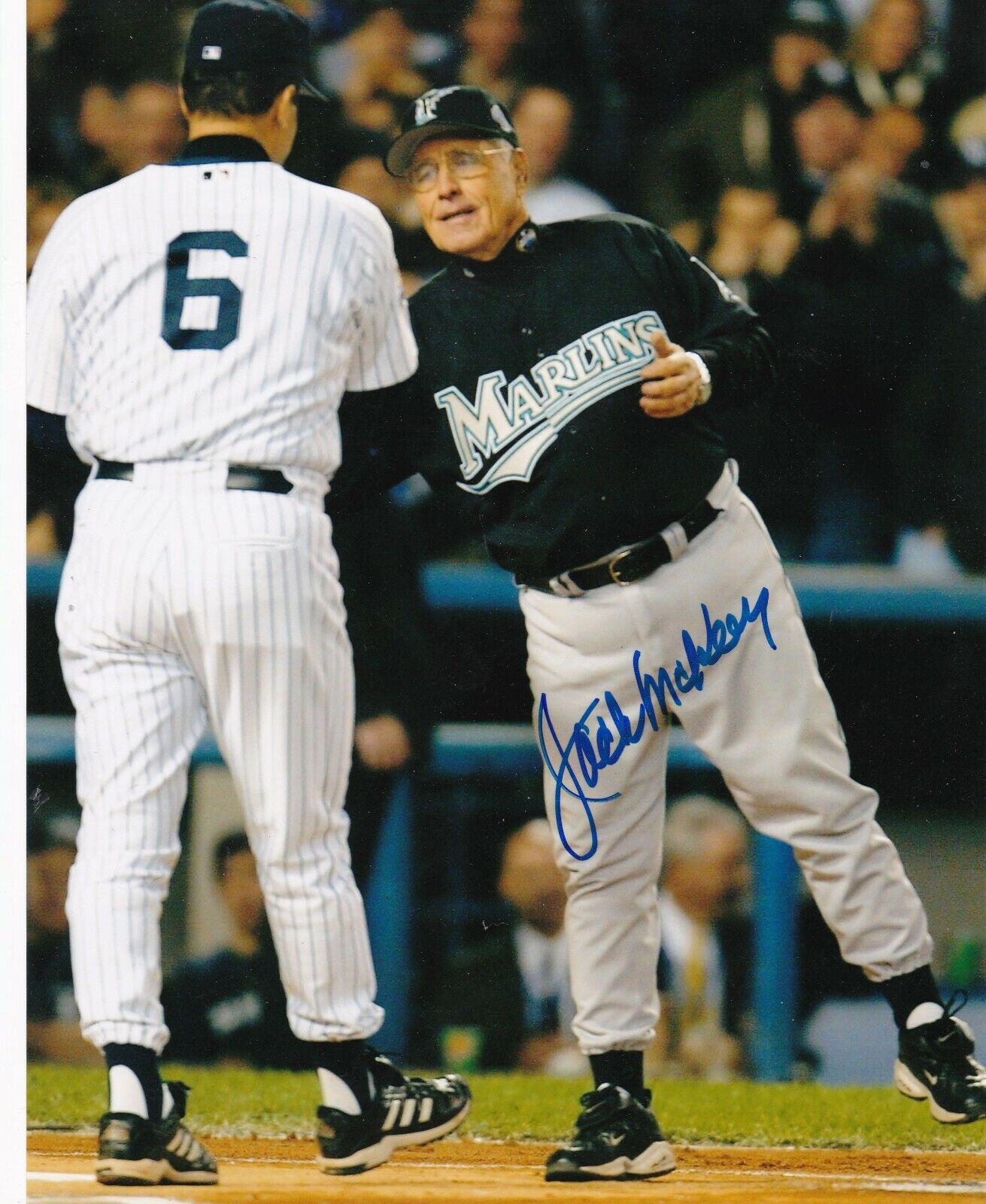 JACK MCKEON FLORIDA MARLINS ACTION SIGNED 8x10