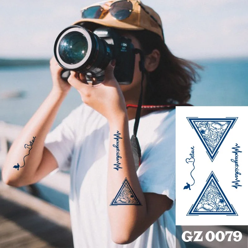 1Pcs Ink Juice Butterfly Text Tattoos Body Art Waterproof Temporary Tattoo Sticker For Men Women