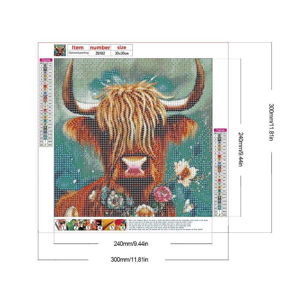 Diamond Painting - Full Round Drill - Yak(30*30cm)
