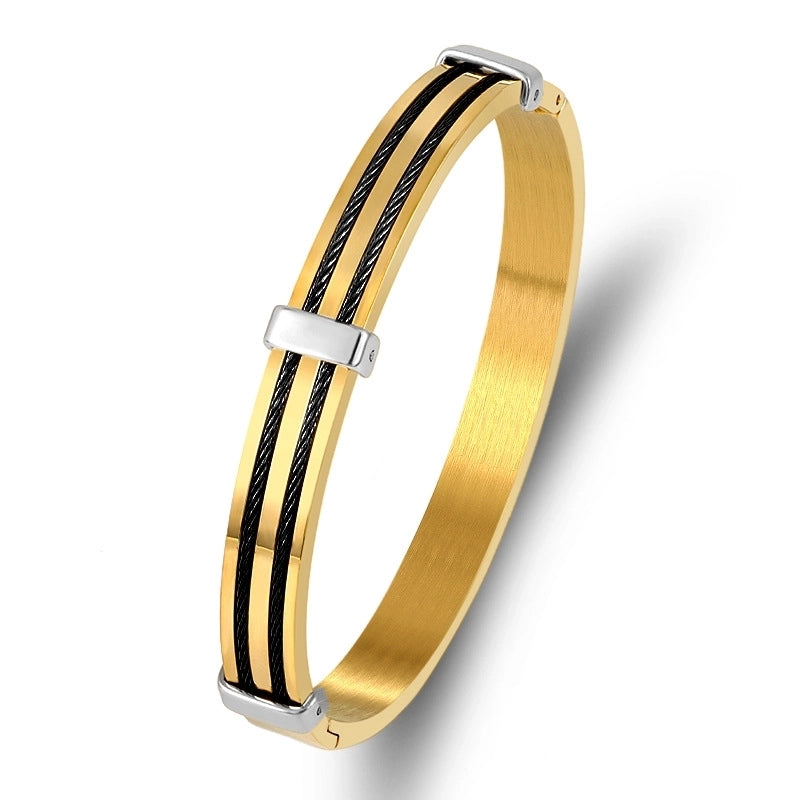 Classic Style Commute Color Block Stainless Steel Plating Unisex Bangle
