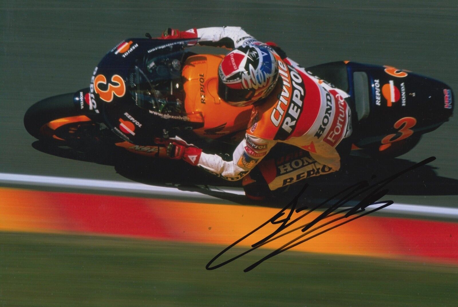 Alex Criville Hand Signed Repsol Honda 12x8 Photo Poster painting MotoGP 2.