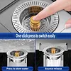 Stainless steel sink strainer, kitchen sink spring-loaded core, vegetable wash basin drain plug, sewer anti-clogging groove