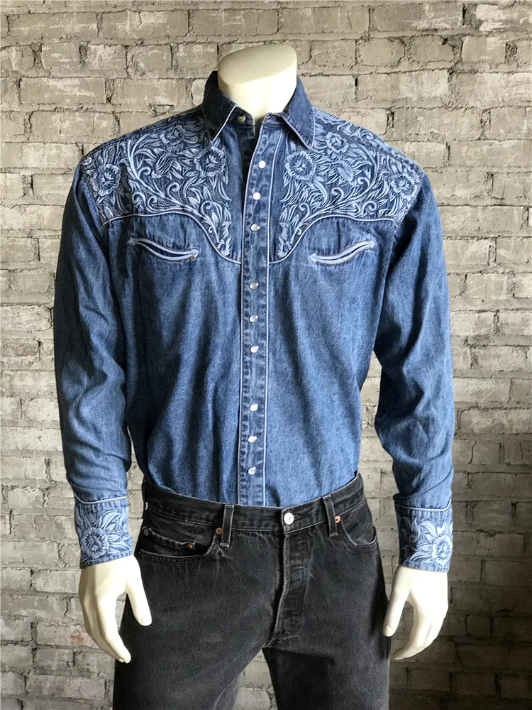 Men's Vintage Embrodered Western Shirt