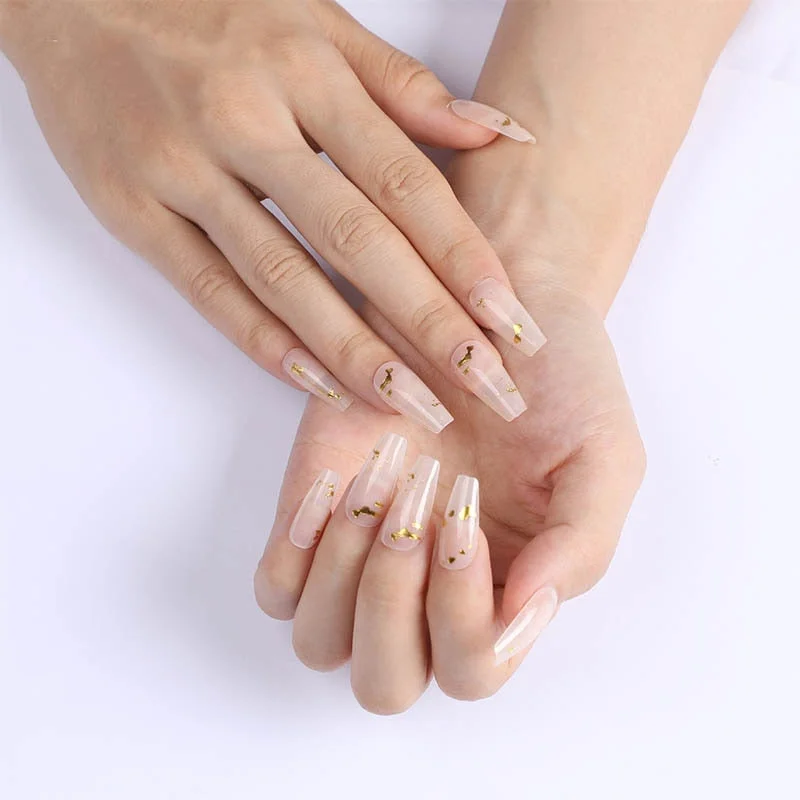 24pcs Khaki Dye Matte Frosted Fake Nails stiletto Dark Blue Color Pointed Head Long Style Wearable ABS Resin Finished Fingernail-Nail Inspo