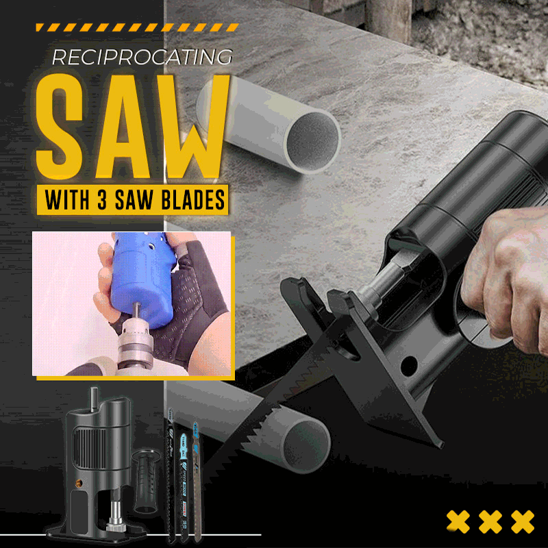 Reciprocating Saw with 3 Saw Blades