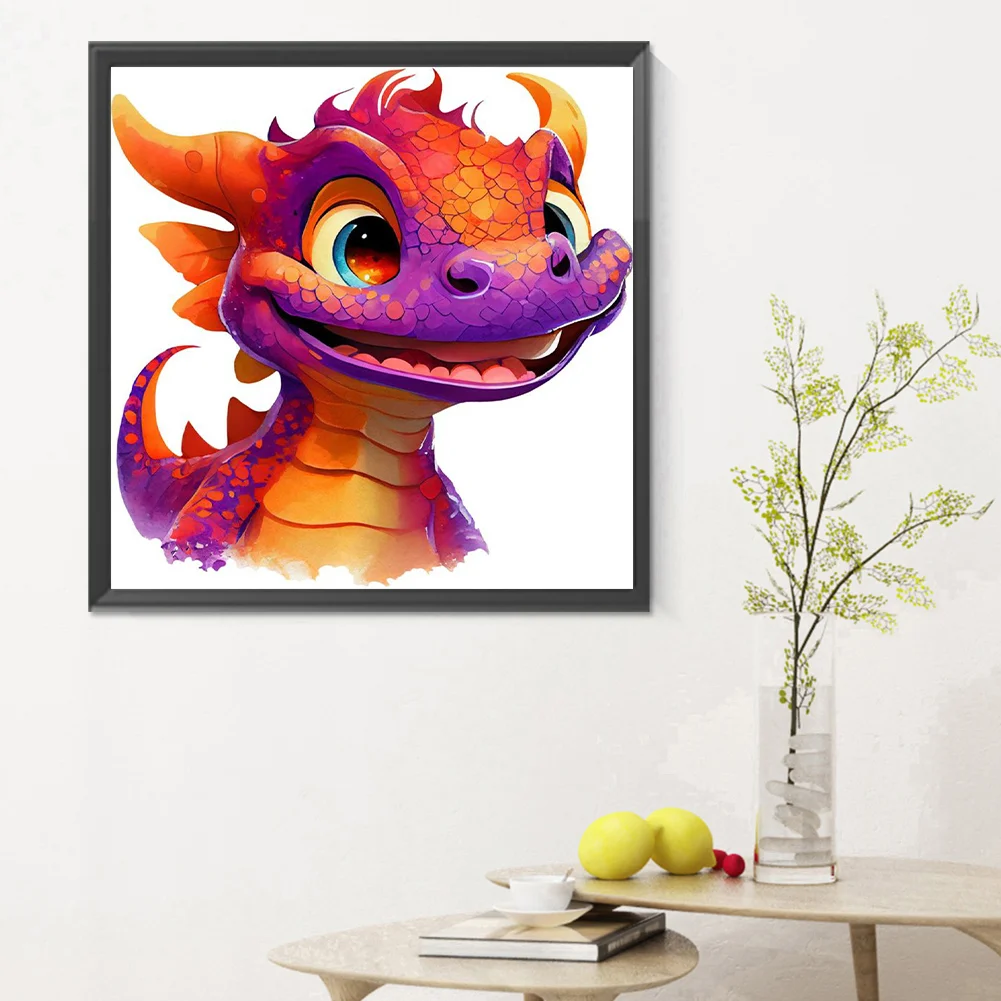 Full Round Diamond Painting 30*30cm - Little Dragon