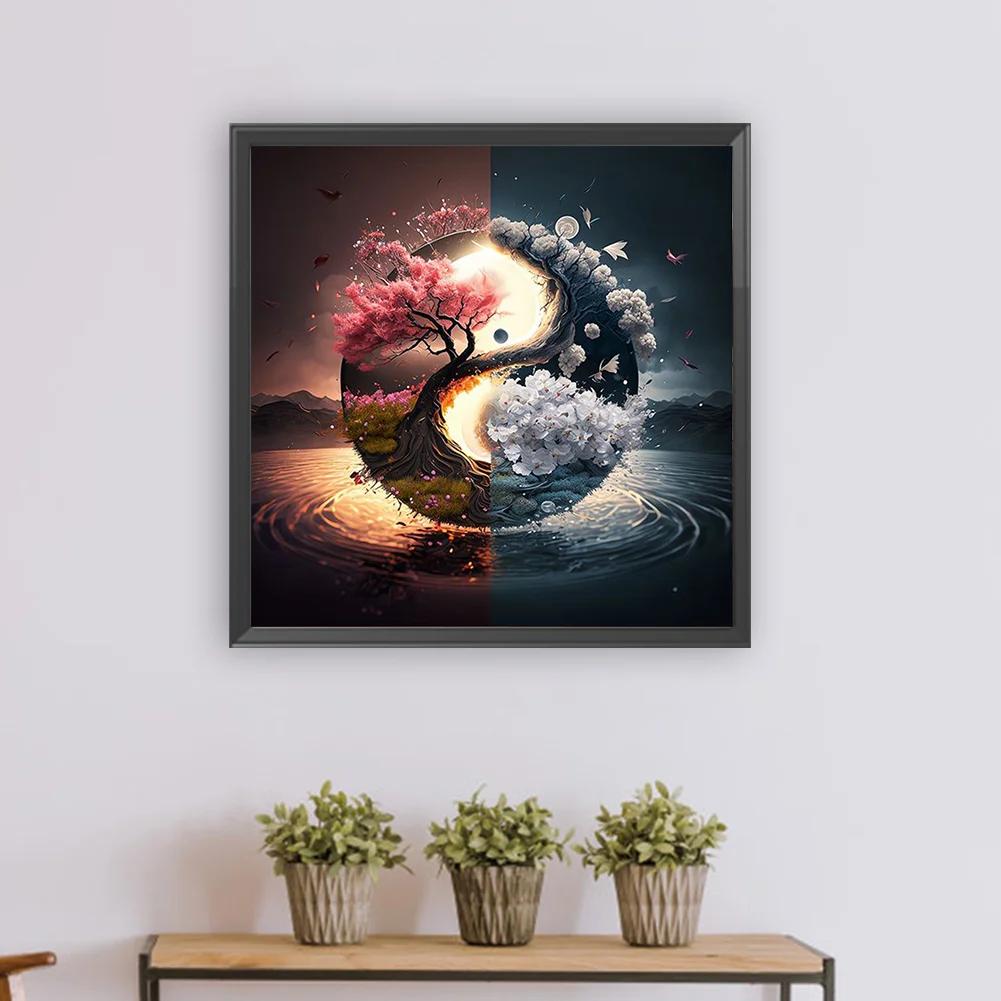 Diamond Painting - Full Round Drill - Yin Yang Tree(Canvas|30*30cm)