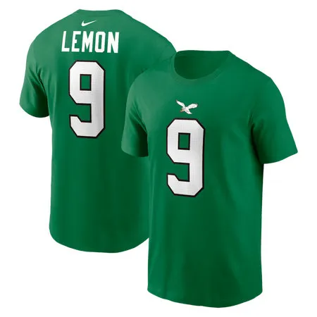 Men's Philadelphia Eagles #9 Makai Lemon Nike Kelly Green 2026 NFL Draft Name & Number T-Shirt