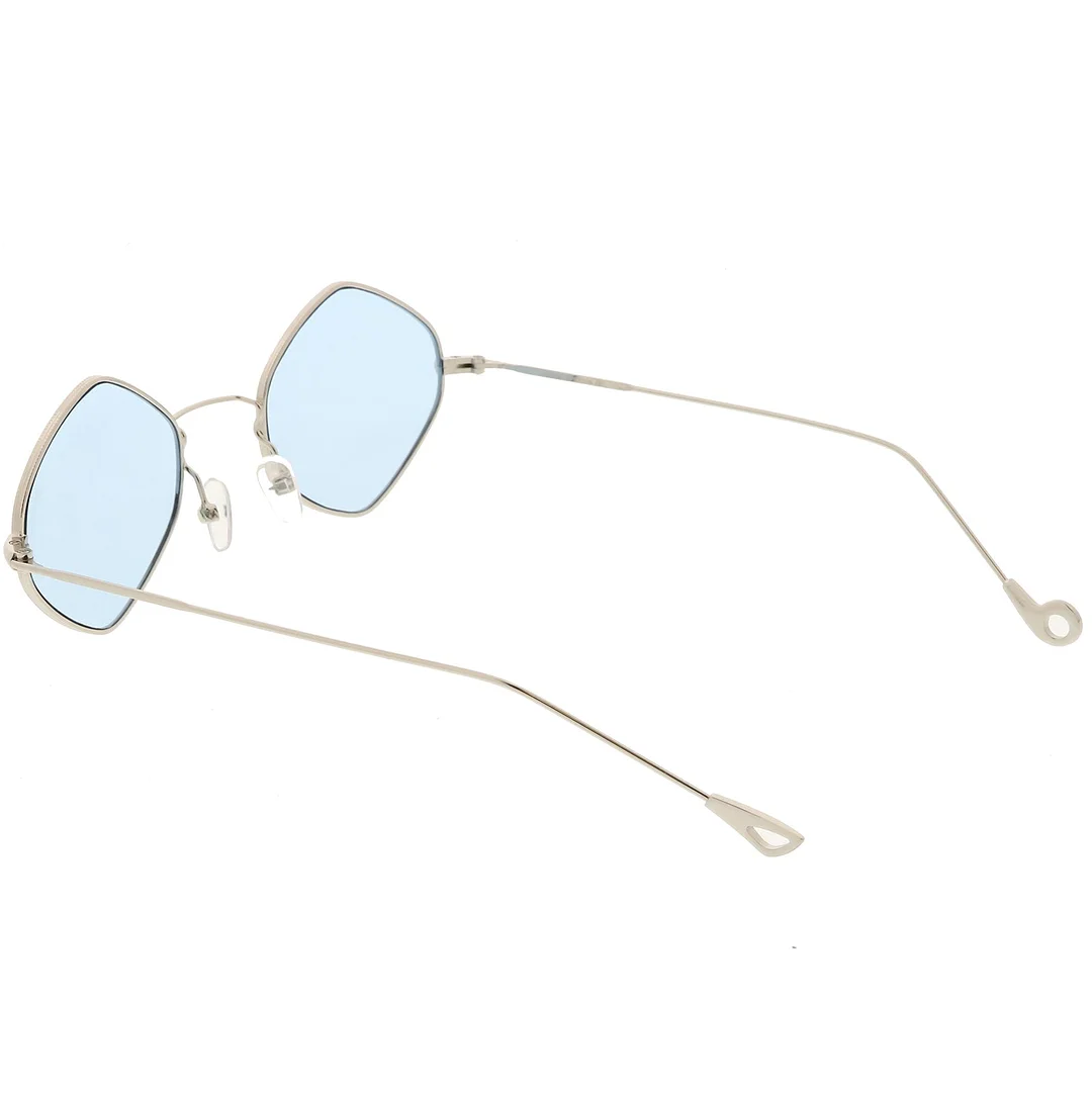 Premium Small Metal Diamond glasses Ultra Slim Arms Color Tinted Flat Lens 51mm