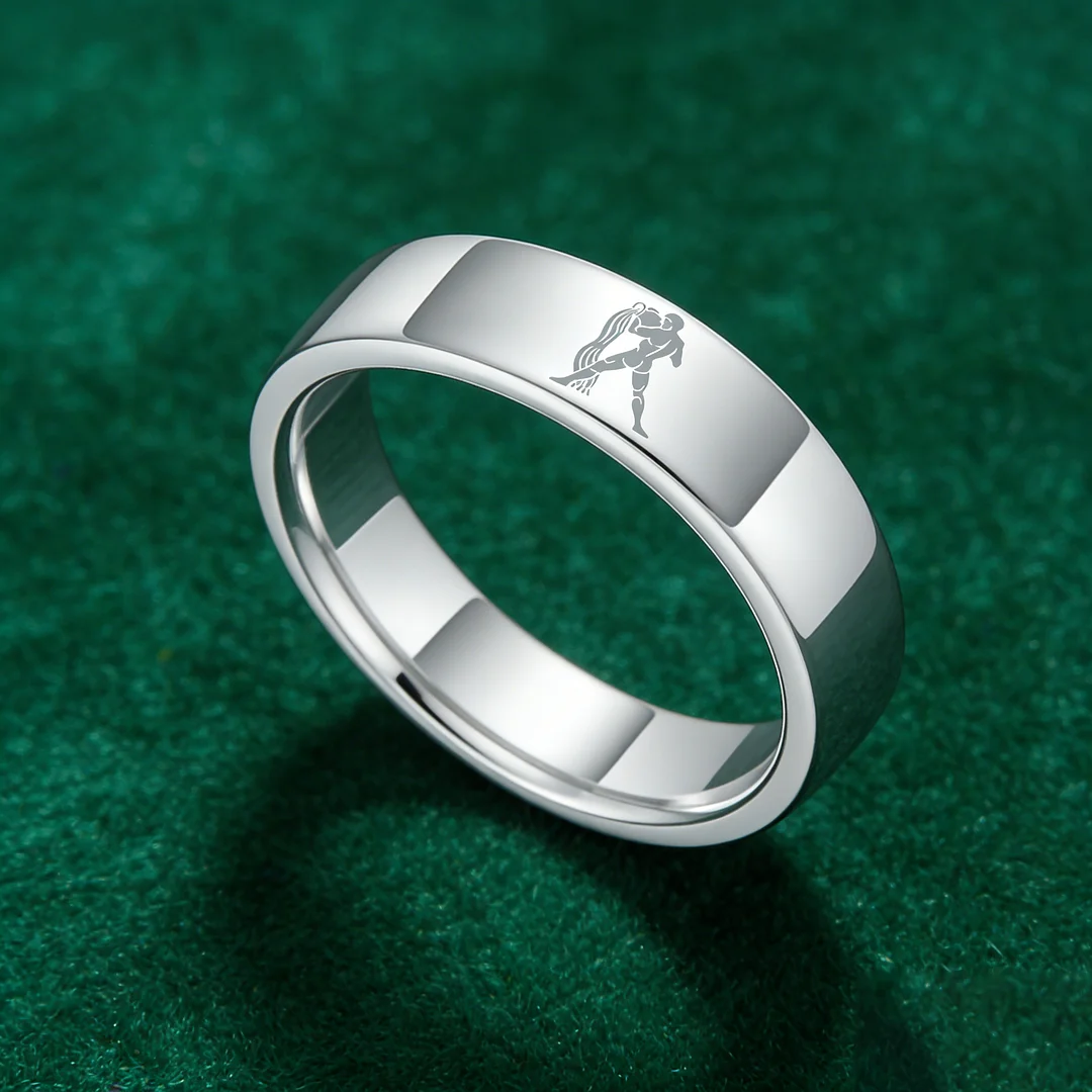 Flat Aquarius Tungsten Wedding Bands Tungsten Ring Sliver Comfort fit for Womens or Mens 4MM 6MM 8MM Width