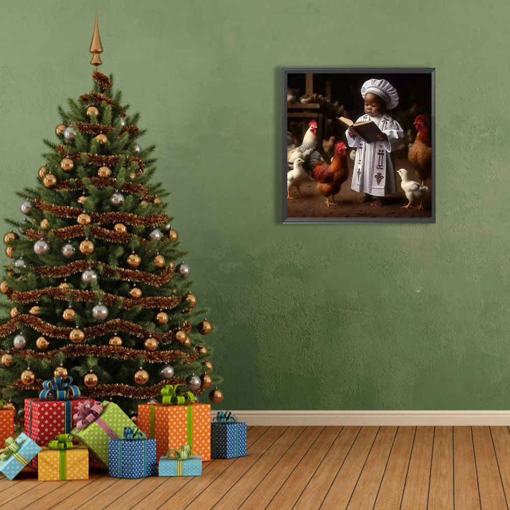 Diamond Painting - Full Round Drill - Black Child(Canvas|40*40cm)