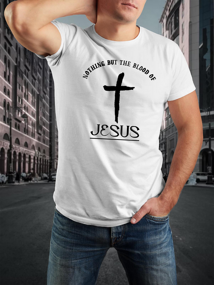 Nothing But The Blood Of Jesus Crew Neck T-Shirt