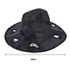 Straw Beach Sun Hat with Adjustable Chin Strap Wide Brim Sun Beach Hat for Beach