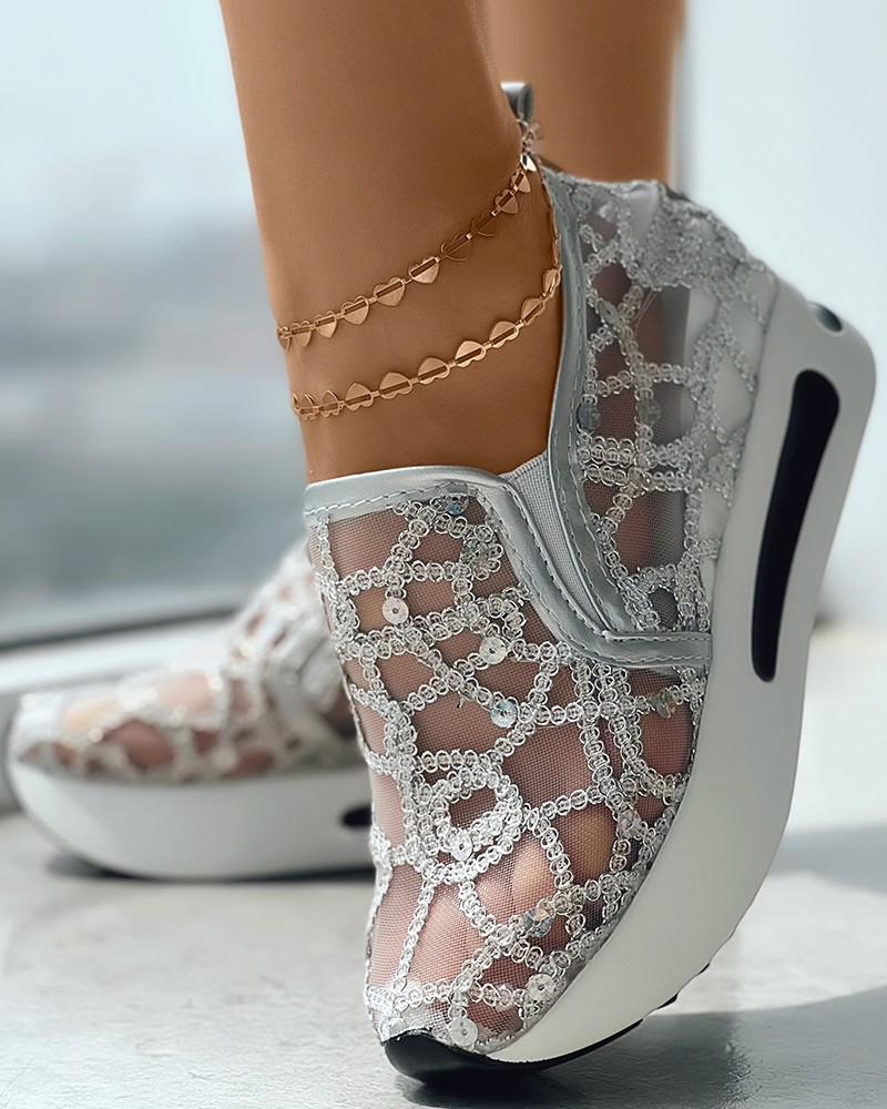 Sequin Slip on Muffin Sneakers