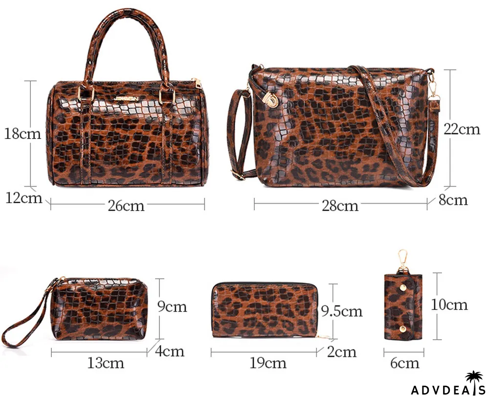 Fashionable crocodile pattern six-piece bag retro portable pillow bag one-shoulder Messenger large-capacity women's bag