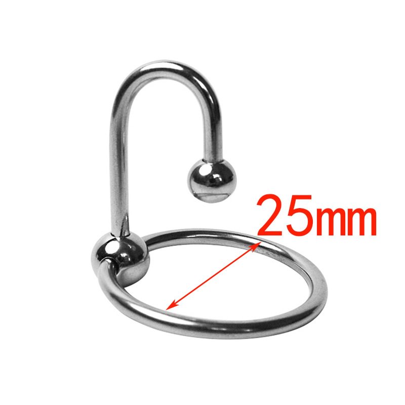Metal Single Hook Cock Ring Penis Plug Sex Toy For Adults 