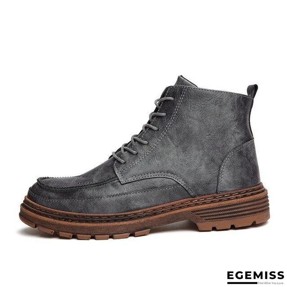 Ankle Men Boots Leather Retro Martin Boots Men Waterproof Tooling Boots Leisure | EGEMISS