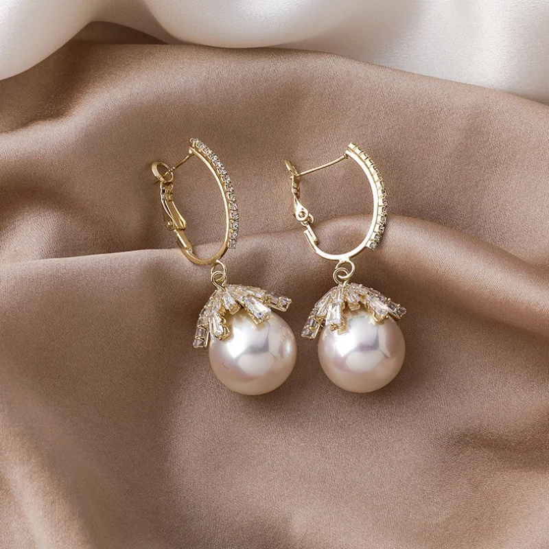 Crystal Pearl Drop Earrings