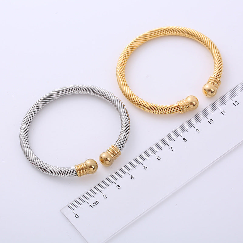 Retro Vintage Stainless Steel Electroplating Bangles