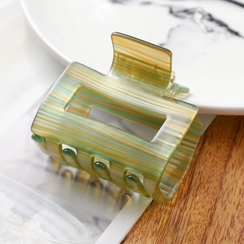 Minimalist Color Block Acetic Acid Sheets Carving Hair Claws 1 Piece