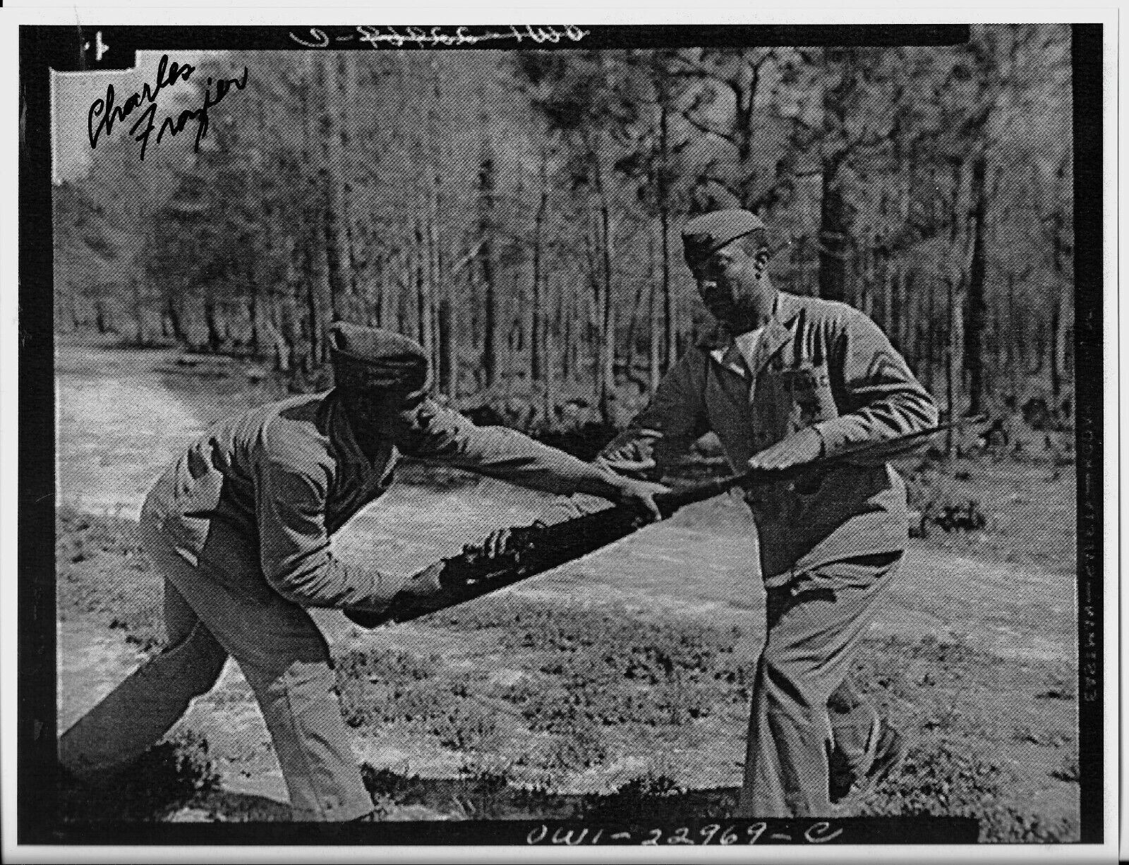 CHARLES FRAZIER MONTFORD POINT MARINE IWO JIMA VETERAN RARE SIGNED Photo Poster painting