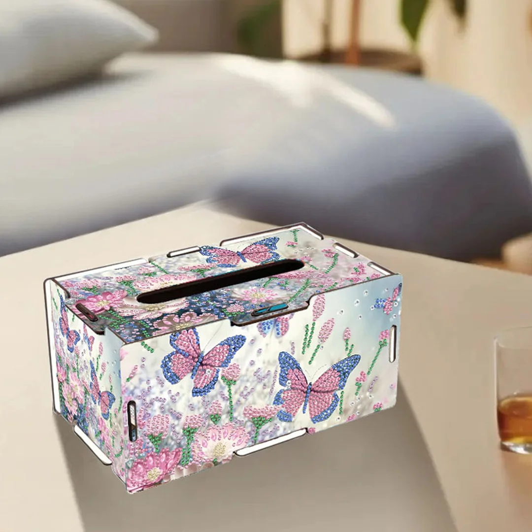 Wooden Diamond Painting Tissue Box for Home and Office Decoration(CZH007)