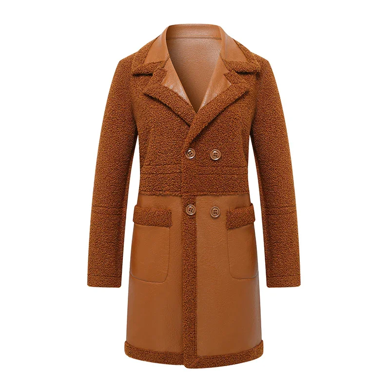 Long Reversible Plush Leather Jacket For Women