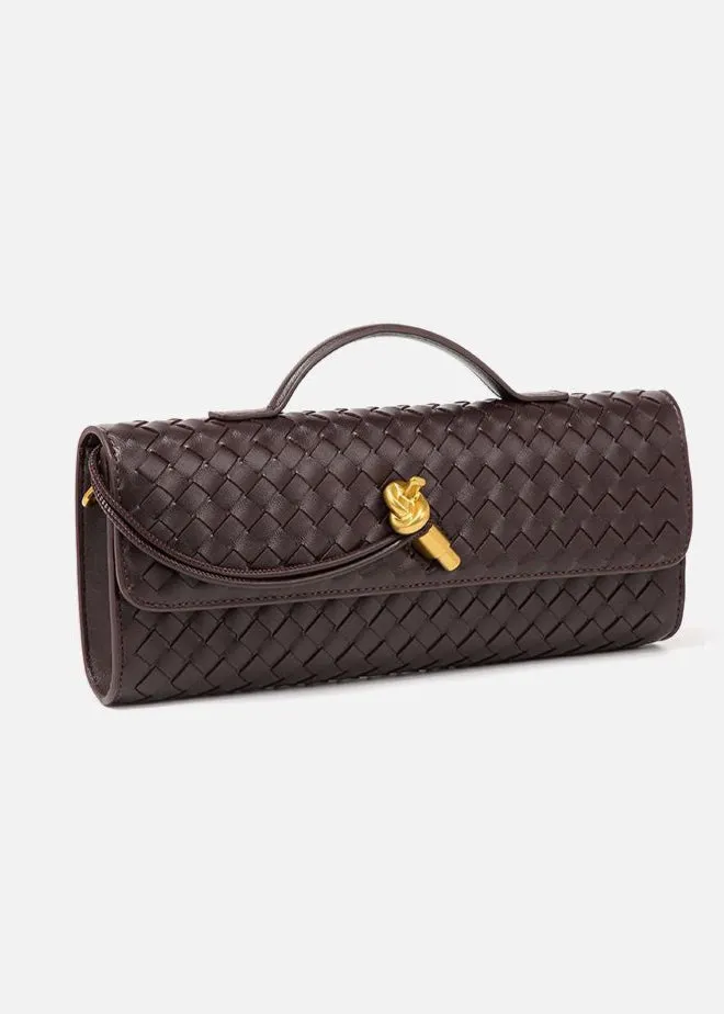 Maribel - Woven Leather Crossbody Bag with Top Handle