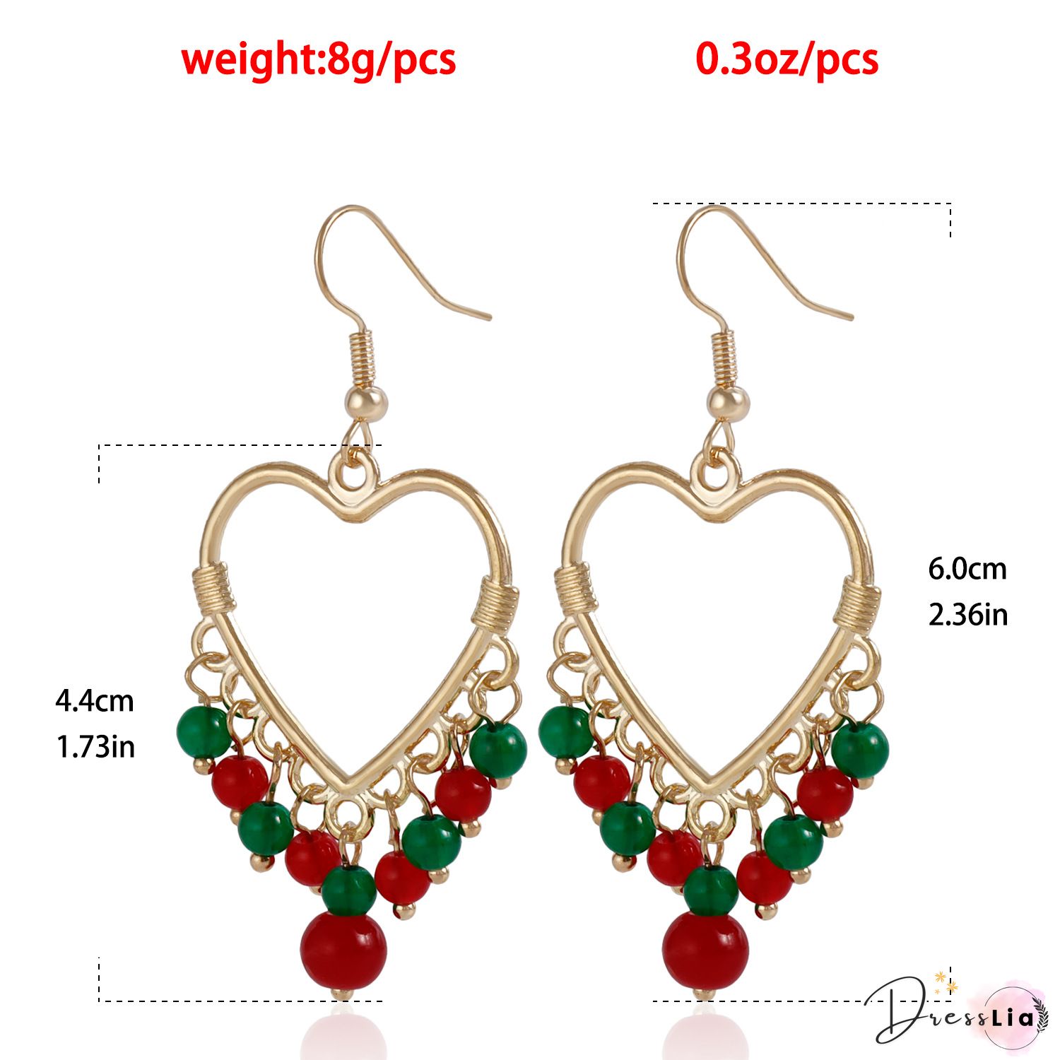 Fashion Hollow Big Heart Tassel Colored Crystal Earrings