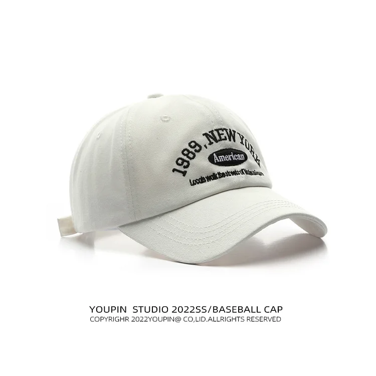 Men and Womans Baseball Caps Adjustable Casual Embroidered 1989York American Cotton Sun Hats Unisex Solid Color Visor Hats