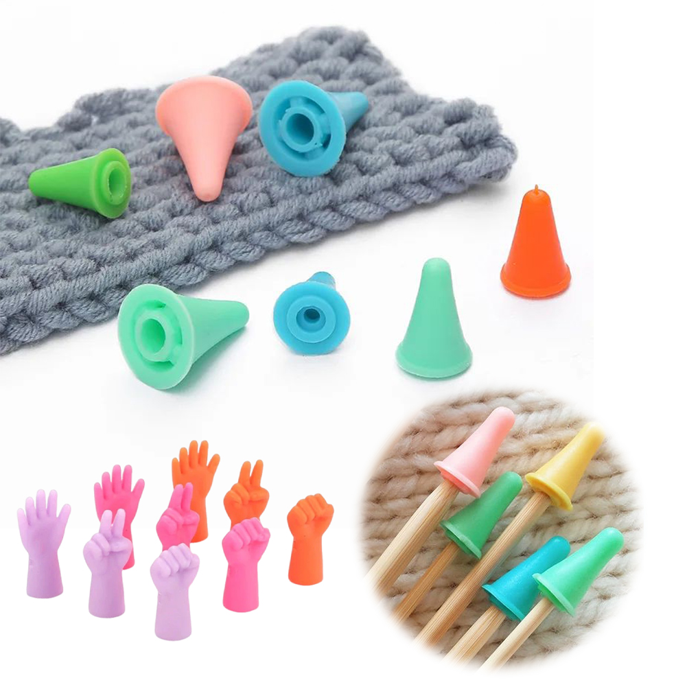Knit Needle Tip Covers Multi-Function Needle Tip Stoppers for Friends Beginners
