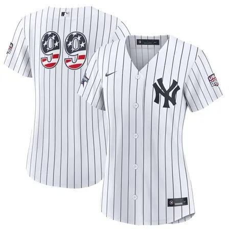 Women's New York Yankees #99 Aaron Judge Nike White 2026 All-Star Edition Stars & Stripes Stadium Jersey