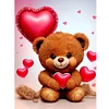 Diamond Painting-DIY Full Round Drill Flower Heart Bear