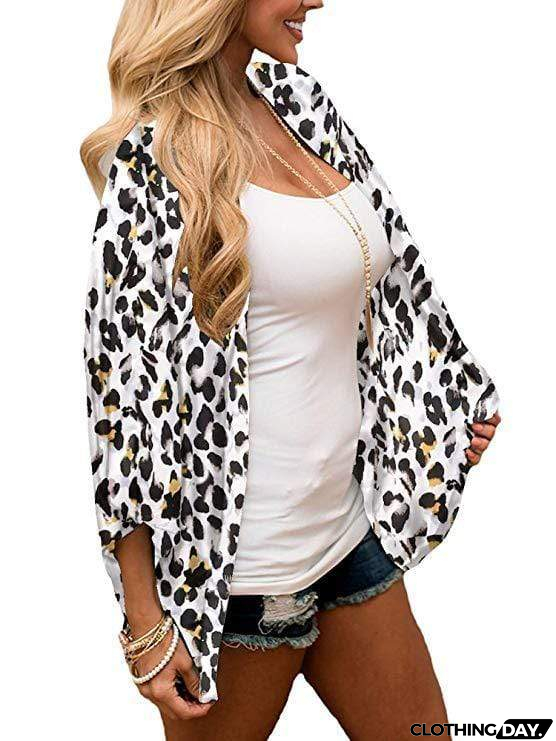 Bohemia Flower Print Summer Beach Women's Cardigan Loose Chiffon Coat