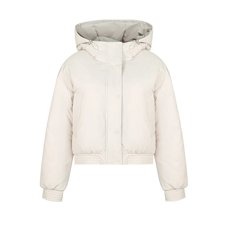 Woherb South Korean Small Tall Waist Short Down Cotton Jacket Female 2024 Winter New Versatile With Thick Bread Jacket-Outfit Ideas