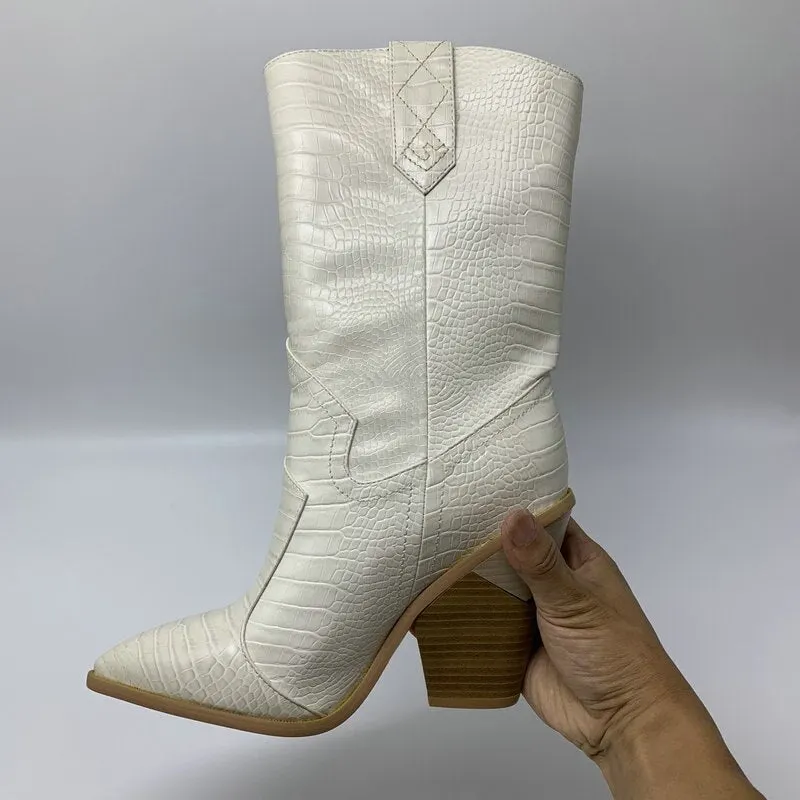 NEMAONE Drop ship Brand women boots pointed toe wedges shoes autumn winter boots short ladies Western mid-calf boots for women