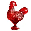 Vintage Pedestal Rooster Glass Candy Bowl Hen on Nest Dish for Nuts and Snacks