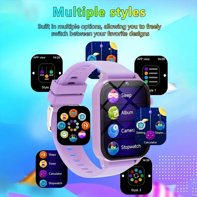 multi game educational watch gaming smartwatch high definition touchscreen camera music player alarm clock calculator led lighting gift birthday gift Product details 2