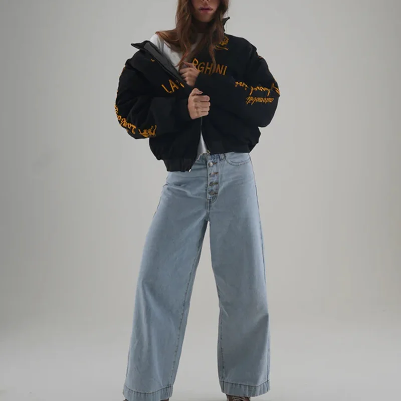 Unisex Racing Style Street Fashion Loose Racing Casual Print Jacket