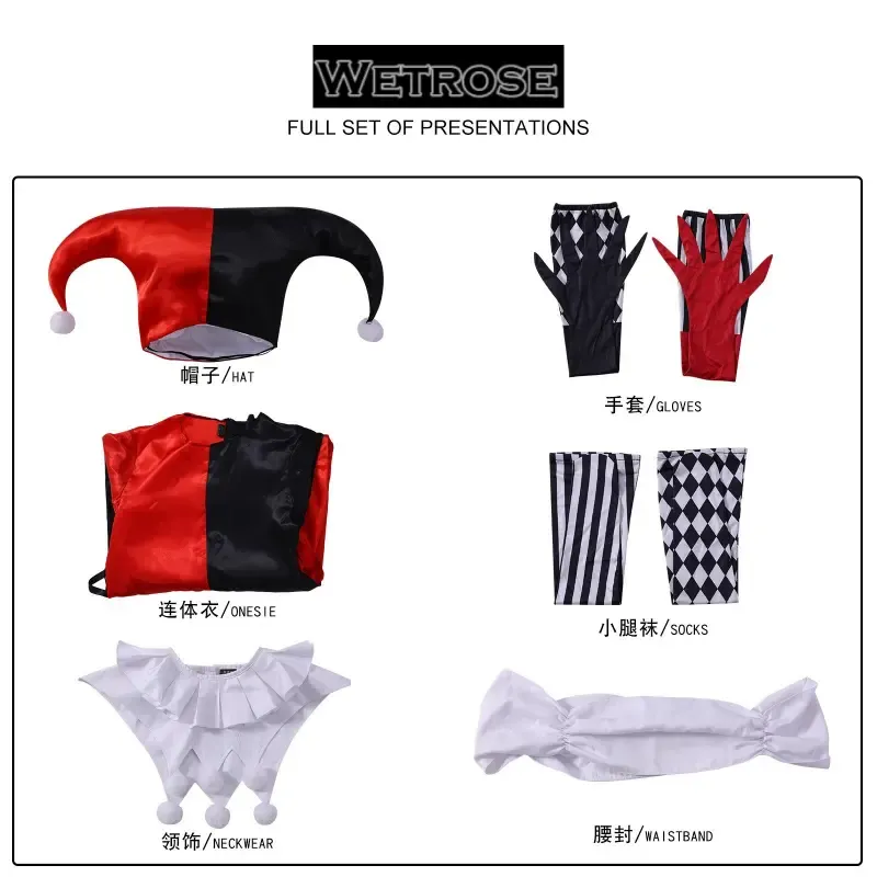 [Wetrose] In Stock Black Off Shoulder Long Gown Clown Outfit Cosplay Costume Halloween Xmas